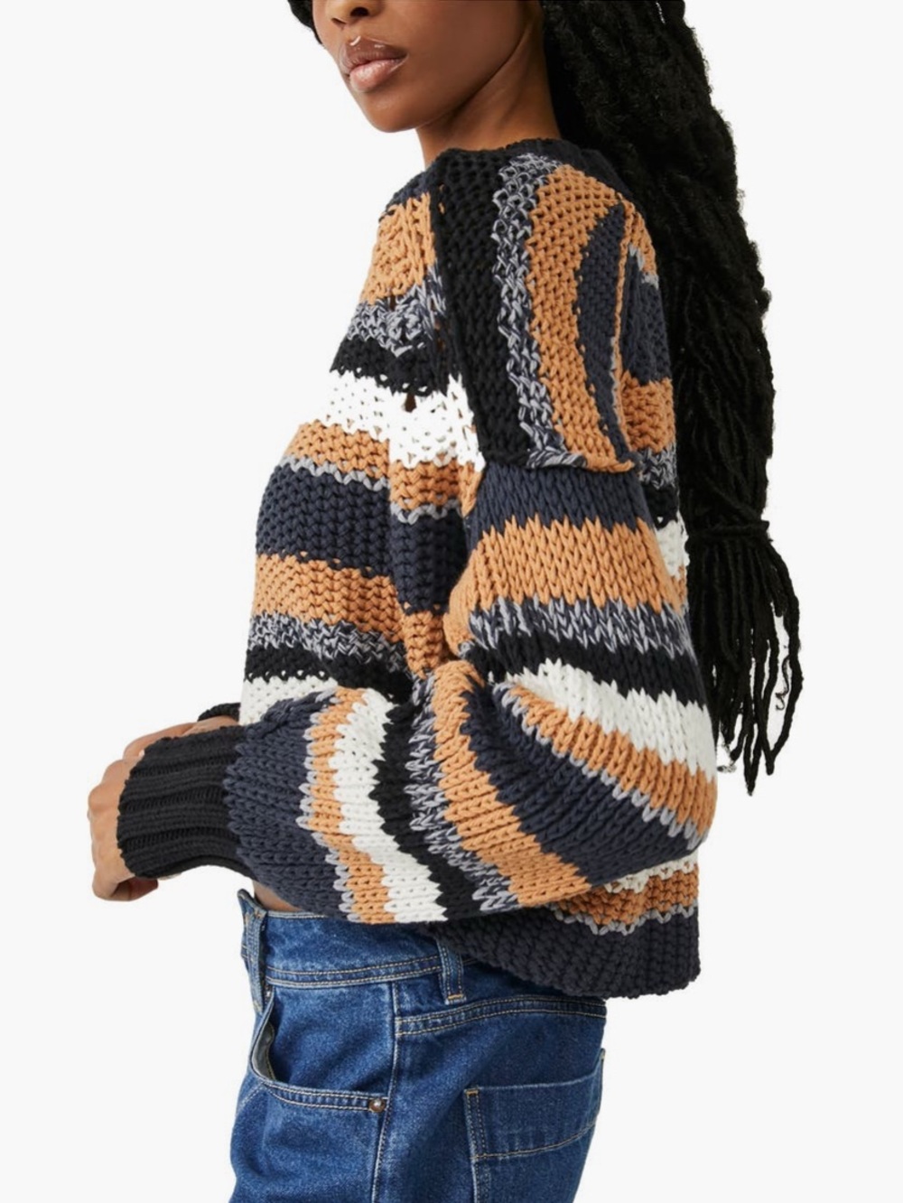 Free People Devon stripe sweater size XL
